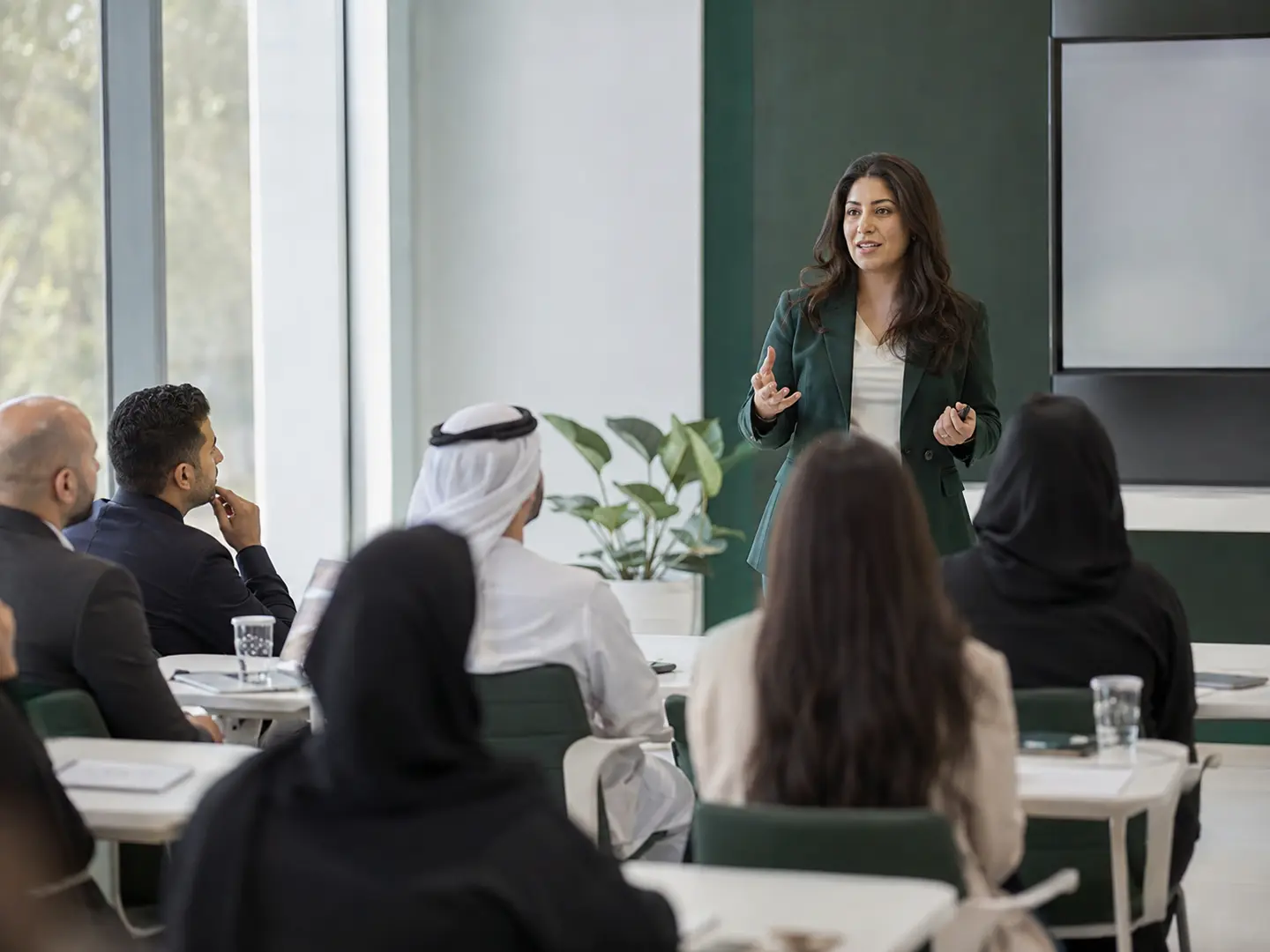 Expert trainer leading a professional class