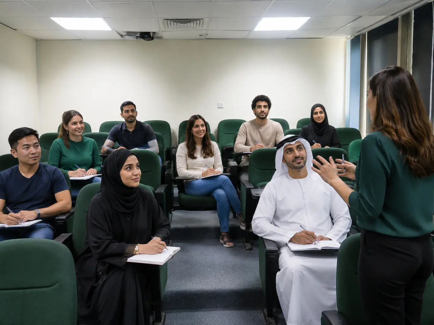 Adult learners in an IELTS preparation session